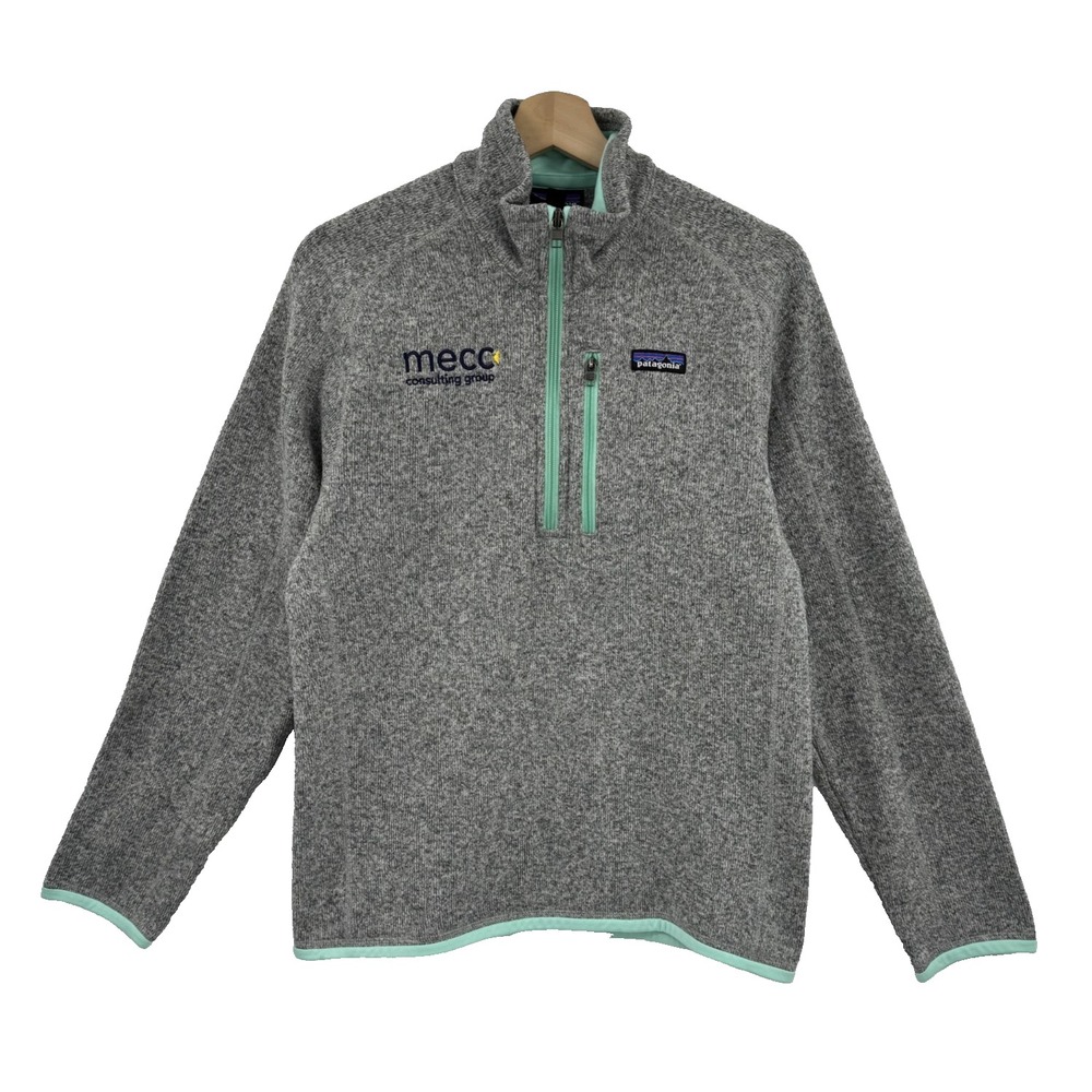 Patagonia Better Sweater 1/4 Zip Fleece Pullover Men's S Gray Mint Logo Outdoor